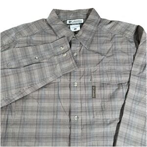 Columbia Men's L Omni Shade Vented Long Sleeve Button Down Shirt Fishing Hiking